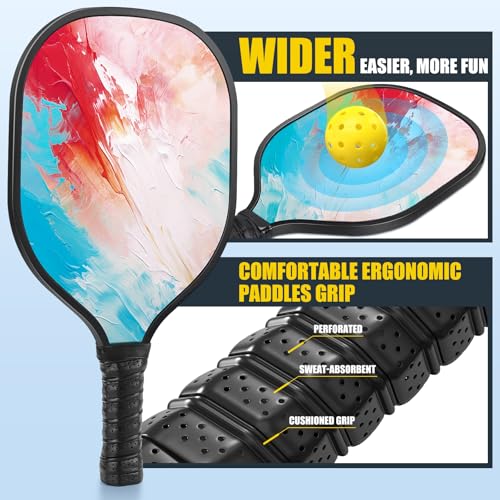 Fostoy Pickleball Set with 3 Nets and 4 Paddles - Yellow Variation