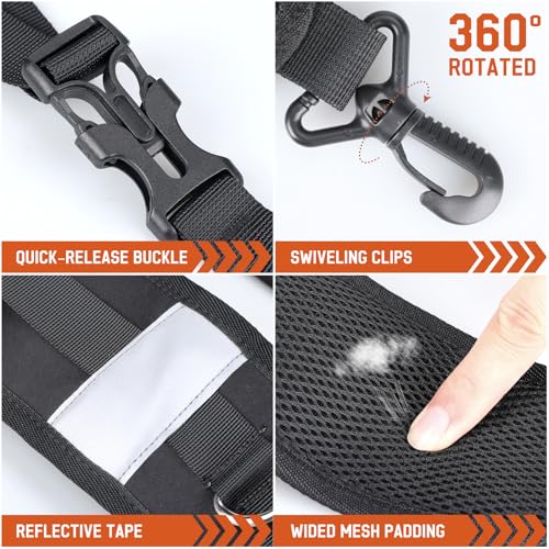 Black Padded Backpack Shoulder Strap Replacement Comfort & Ventilation