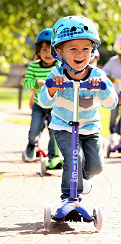 Micro Kickboard Mini 3-Wheel Toddler Scooter Blue - Adjustable, Supports 110 lbs