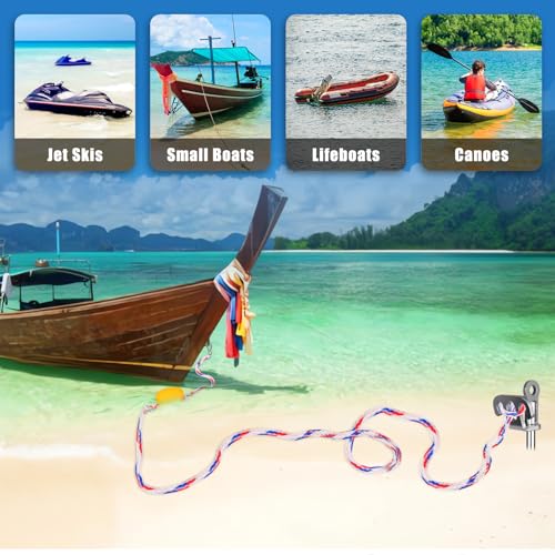 36-Inch Stainless Steel Boat Anchor with 32ft Rope for Sandbars & Shallow Water — Pack of 2