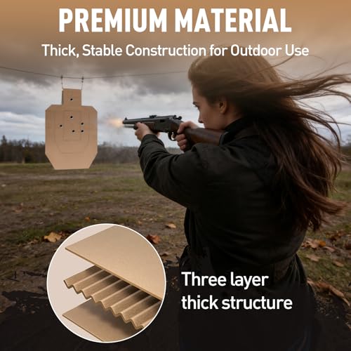 MARACOL 30x18 Inch Thick Reusable Shooting Targets with 1000 Pasters - Pack of 50