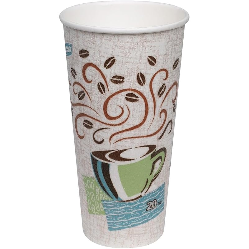Georgia-Pacific Dixie PerfecTouch 20 oz Coffee Cups - Coffee Haze Design, 500 Count (25 Per Sleeve, 20 Sleeves Case) - Coffee Design