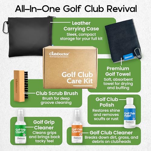 Golf Club Care Kit - Clean, Polish & Restore Irons, Drivers, Putters
