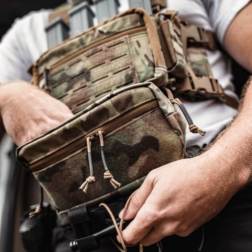 ACETAC Coyote Brown Tactical Chest Rig with Mag Pouches & Pistol Holders