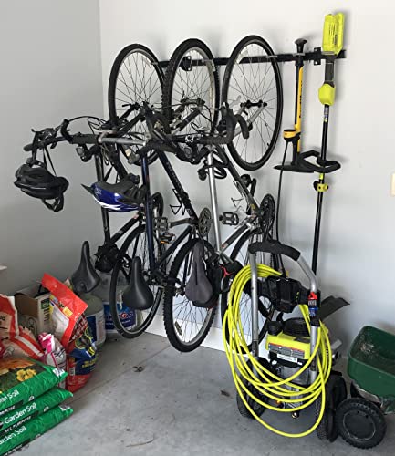 StoreYourBoard 5 Bike Wall Mount Rack – Heavy Duty Garage Bicycle Storage, Space-Saving Vertical Bike Hanger, Supports 300 lbs