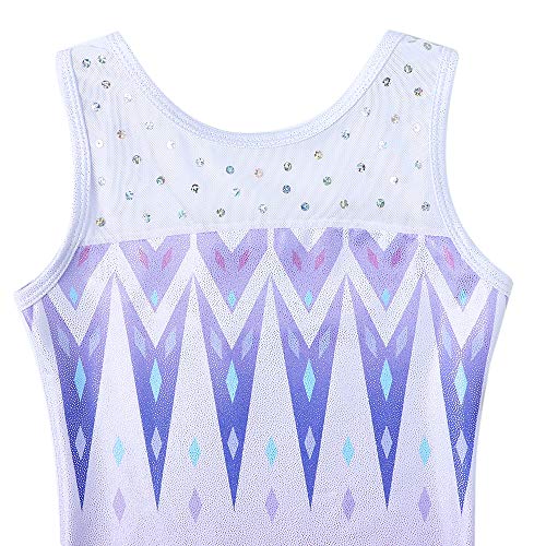 Girls Gymnastics Leotard 3-4T Snowflake Ribbon Sparkle - Blue Purple Hot Pink