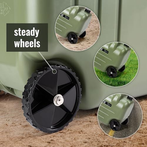 7.4 Gallon Water Jug with Wheels & Folding Handle - Leakproof Portable Water Container