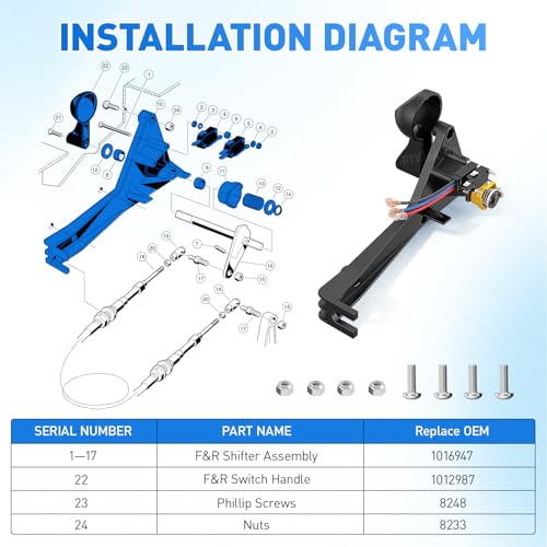 Golf Cart FNR Shifter Assembly Kit for Club Car DS 1992 and Up
