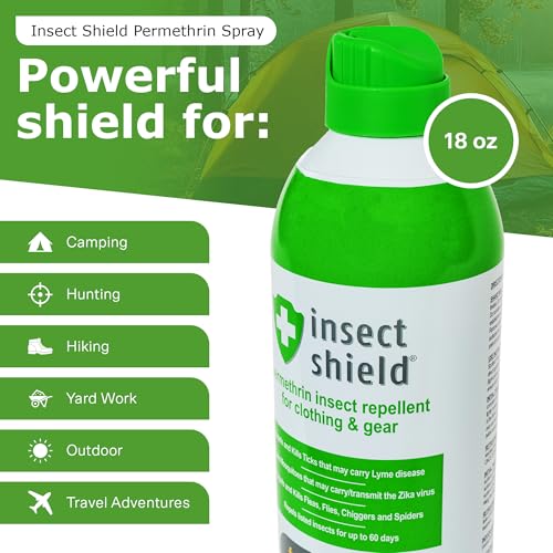 Insect Shield Permethrin Spray for Clothing and Gear - 18 Oz Aerosol, 60-Day Protection