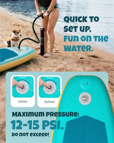 Signstek Green Extra Wide Inflatable Stand Up Paddle Board - Stable, Durable & Portable