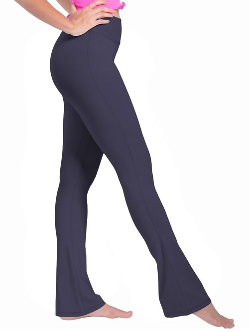 Sunzel High Waist Mini Flared Leggings for Women,Tummy Control Casual Flare Yoga Pants for Yoga Workout Gym 28" Ash Blue M