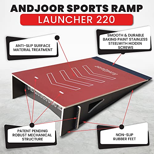 Kids Jumping Ramp for Skateboard Bike Scooter BMX RC Car - Red, 34.37 in, L220