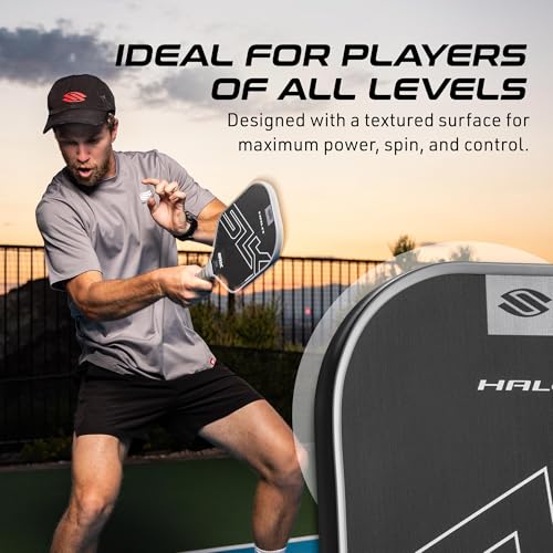 Selkirk Sport SLK Halo Power XL Pickleball Paddle - Raw Carbon Fiber, Extended Length, Gray