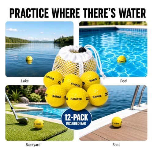 Yellow Floating Golf Balls for Lake & Pool Practice - High Visibility Water Balls