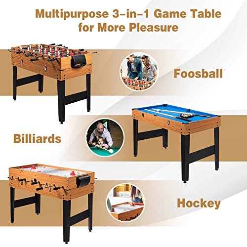 Goplus 48-Inch 3-in-1 Multi-Game Table for Family & Party Entertainment