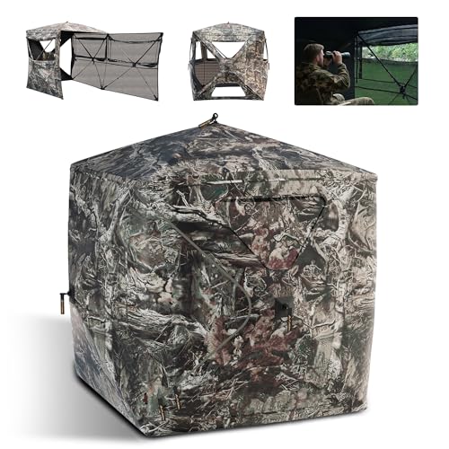 FLISSA 3-4 Person 270° See-Through Ground Hunting Blind with Dual Doors