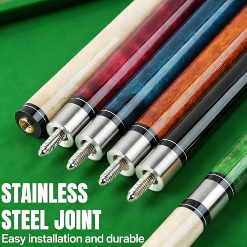 AKLOT 58-Inch 5-Piece Canadian Maple Pool Cue Set for Professional Billiards