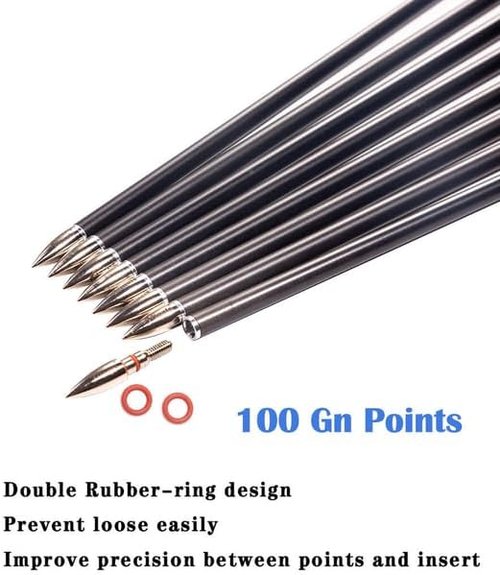 Archery Carbon Arrows 300-800 Spine - 30-32 Inch Shafts for Compound & Recurve Bows | 12PCS Feathered Hunting Arrows