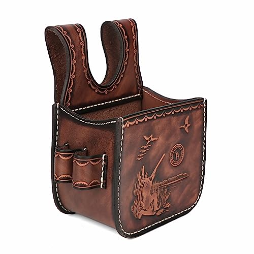 Leather Shotgun Shell Pouch for Clay, Trap & Skeet Shooting, 25+ Capacity