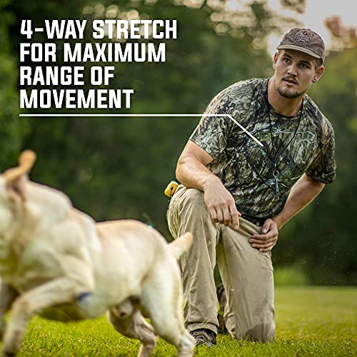 Mossy Oak Mens Short Sleeve Hunting Shirt - Lightweight 4-Way Stretch with Cooling Tech, Large / Bottomland