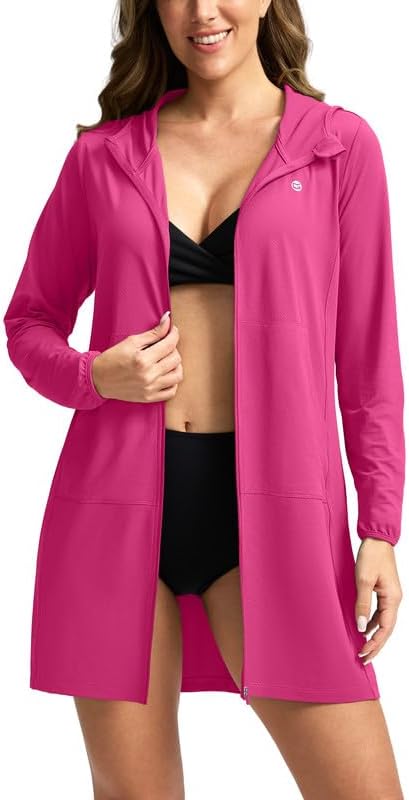 Skiennix Women's UPF 50+ Sun Protection Hoodie - Lightweight Long Jacket for Beach Wear