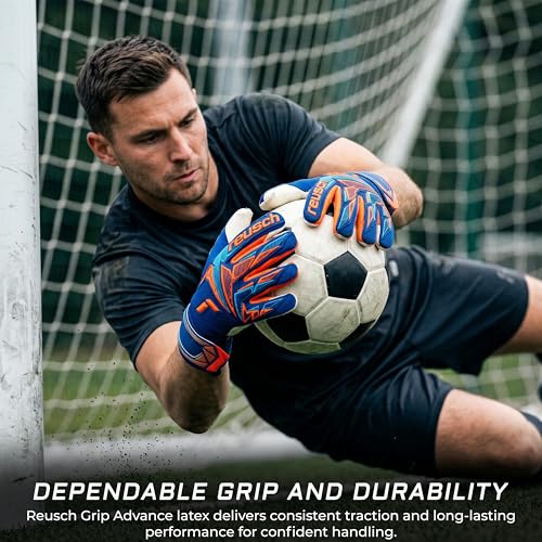 Soccer Goalie Gloves - Reusch Attrakt Freegel Advance, Durable & Flexible, Size 7