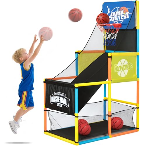 Kids Indoor Arcade Basketball Game Set with 4 Balls - Portable & Stable