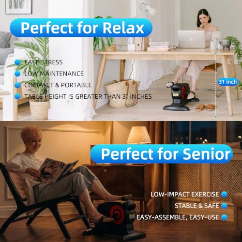 Under Desk Exercise Elliptical Machine LT-03 Seated Pedal Exerciser for Seniors