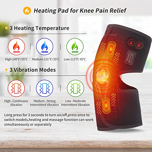 Heated Knee Pad Battery Powered Heating Brace for Men Women Elders