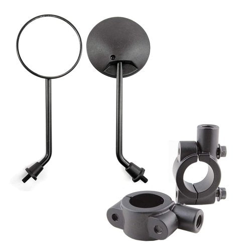 Motorcycle Side Mirror Round 10 mm Black Handlebar Mirror for Motorcycle Bicycle