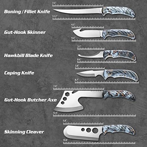 Hunting Deer Knife Set with Field Dressing Tools - Game Processing Kit