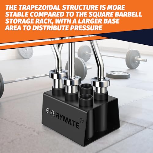 EVERYMATE 6-Barbell Vertical Storage Rack - Heavy-Duty Steel Floor Stand for Olympic & Specialty Bars