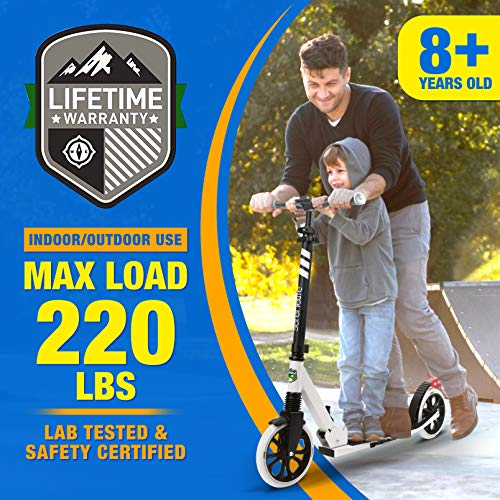 Foldable Kick Scooter for Teens & Adults - Alloy Deck & Adjustable Handlebar