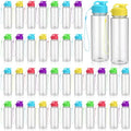 Domensi 50 Pack Reusable Plastic Water Bottles Bulk, Mixed Colors, 17oz