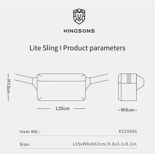 Kingsons EDC Tech Sling Bag - Waterproof Compact Crossbody Backpack for Men & Women