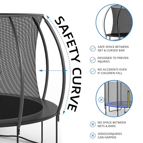 12FT Outdoor Trampoline with Enclosure Net - Heavy-Duty Kids & Adults Bounce Mat