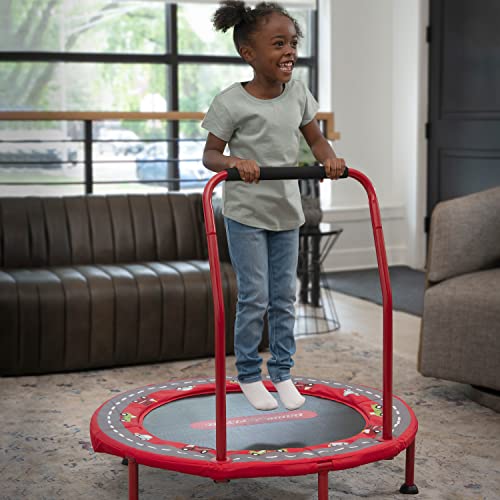 Radio Flyer Kids' 2-in-1 Trampoline with Racetrack Play Mat - Durable Bouncing & Play
