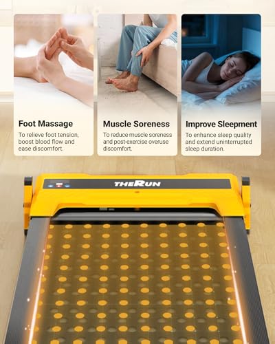 THERUN 5% Dual-Sided Incline Walking Pad with Shiatsu Foot Massager - Carbon Black