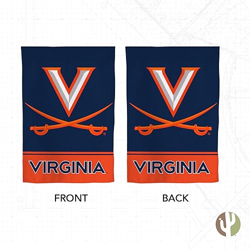 Blue Desert Cactus University of Virginia UVA Garden Flag - Double-Sided Outdoor Banner