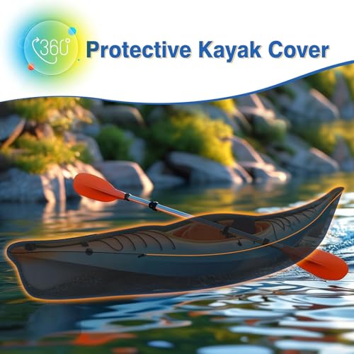 600D Waterproof Kayak Cover for Outdoor Storage - 8-10 ft, Heavy Duty, Fade-Resistant