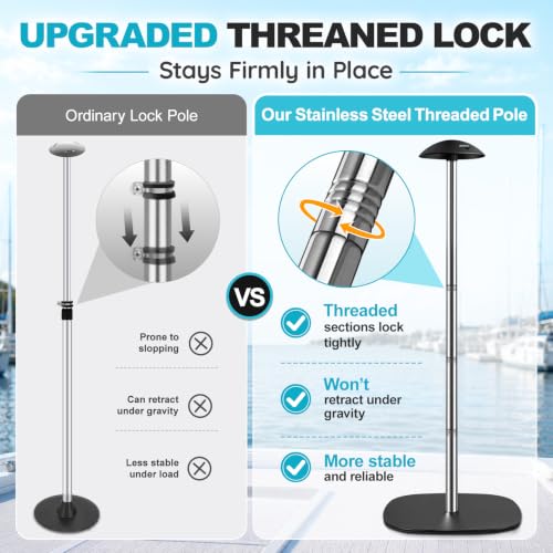 Boat Cover Support Poles - Adjustable Stainless Steel Support System with Weighted Bases for Marine Protection