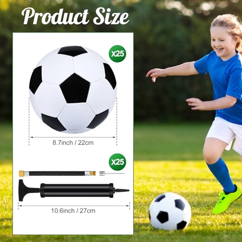 Bulk Size 5 Soccer Balls with Pumps - Durable, Soft PU Leather, Indoor & Outdoor Use