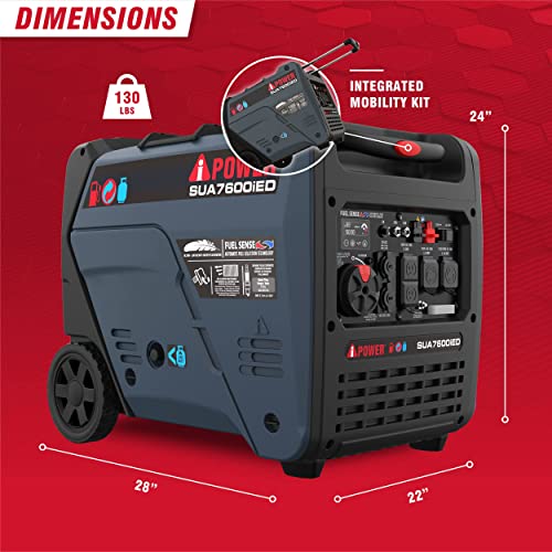 A-iPower 7600W Dual Fuel Inverter Generator with Electric Start, RV Ready