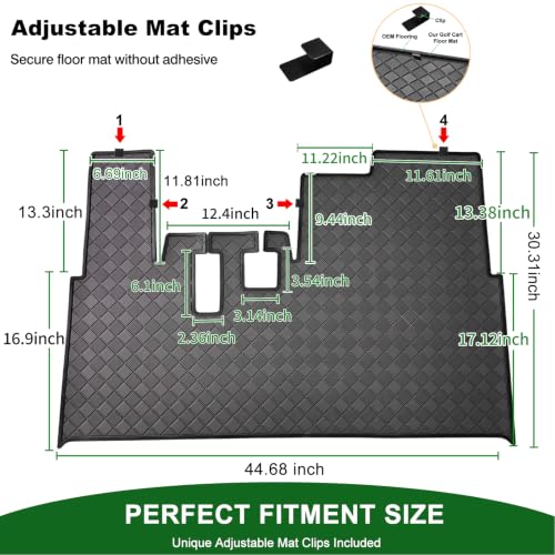 Cartalia Black Trim Golf Cart Floor Mat for Yamaha G8-G23 1990-2007, Full Coverage