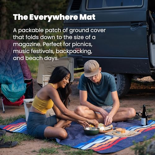 Rumpl Everywhere Mat Waterproof Picnic Blanket Coast Retro Rays V1