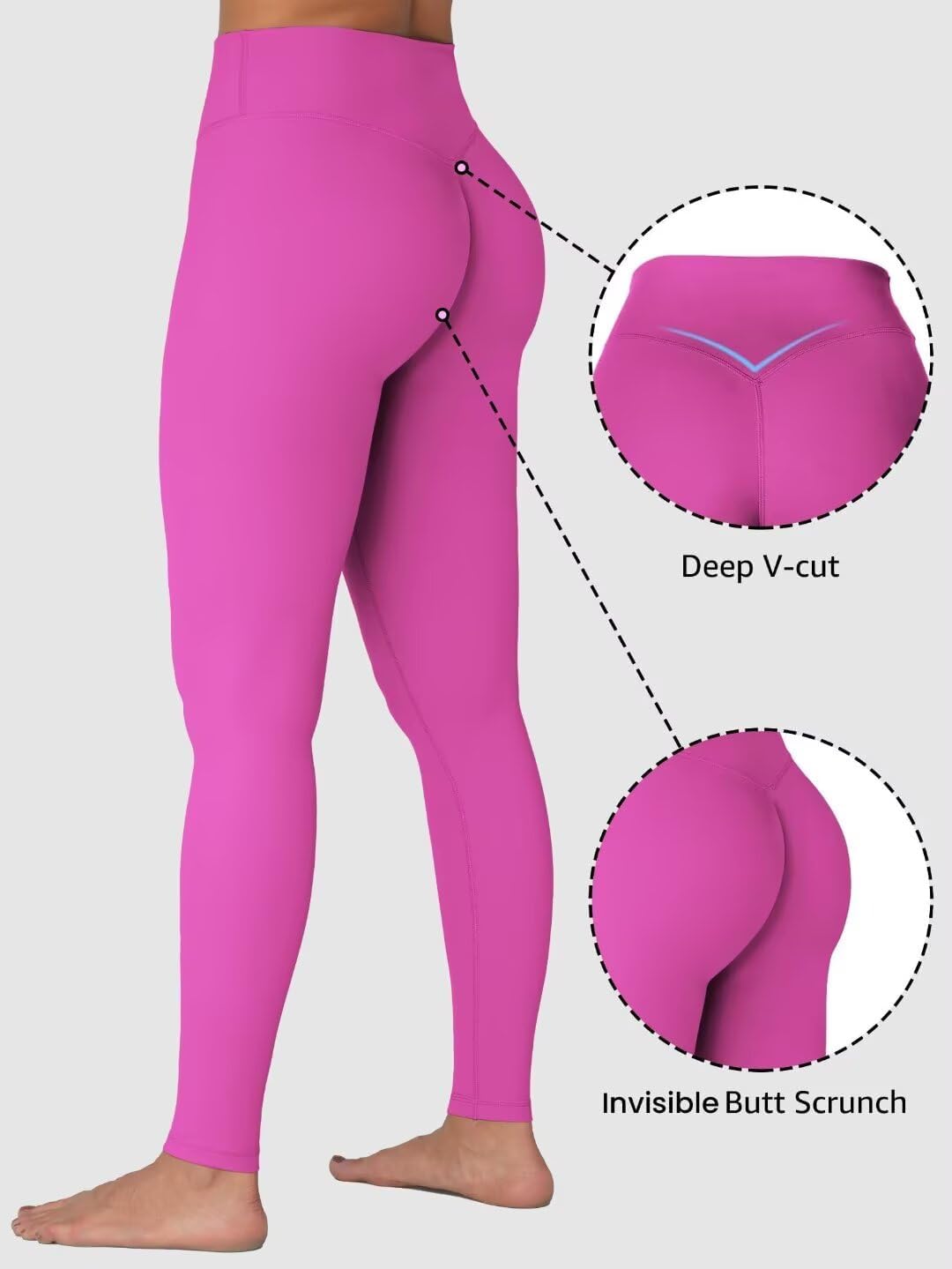 Sunzel Sunzfly Invisible Butt Scrunch Leggings - High Waisted Gym Yoga Pants with Tummy Control for Women