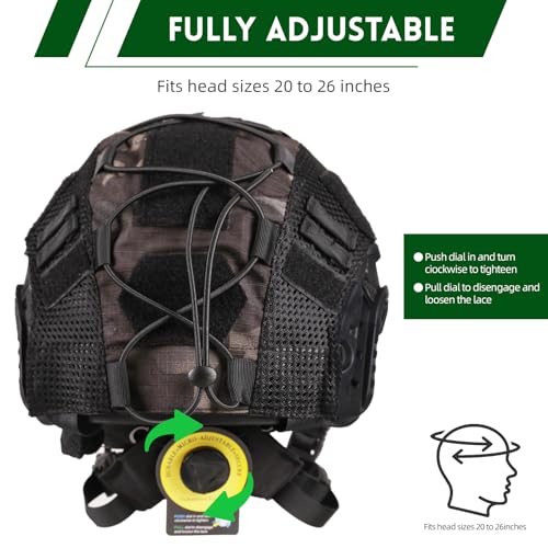 Black Tactical Helmet with Headset & Cover - 4-in-1 Adjustable Airsoft & Military Gear