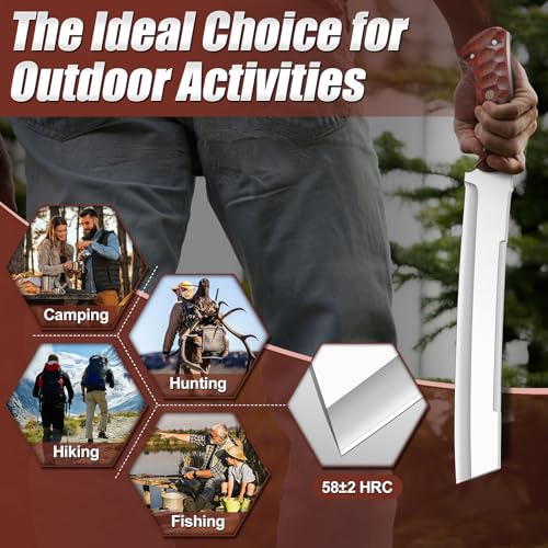10.6 Inch Heavy Duty Machete with Sheath - High Carbon Steel Outdoor Knife