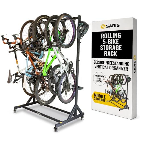 5-Bike Freestanding Bicycle Storage Rack for Garage and Home