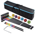 Premium Croquet Set for Families - 6 Player Lawn Game with Carrying Bag, 35 Inch Mallets & HDPE Balls